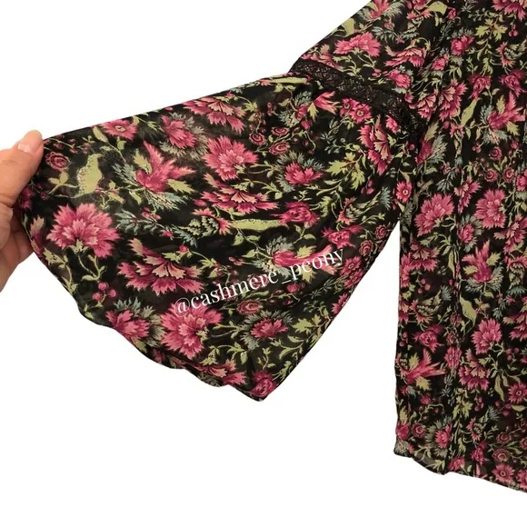 Misa Los Angeles Alicia Floral‎ Flare-Sleeve Blouse Small - Picture 7 of 12